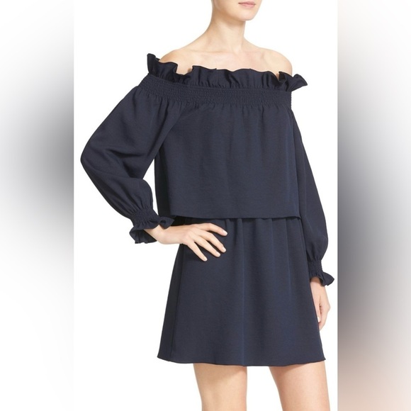 DIANE VON FURSTENBERG Georgie Mini Dress Off The Shoulder Shift Size Medium - Picture 3 of 12